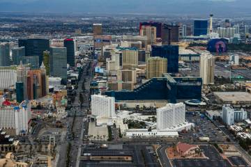 The Las Vegas Strip is seen Friday, Feb. 9, 2024. (L.E. Baskow/Las Vegas Review-Journal) @Left_ ...