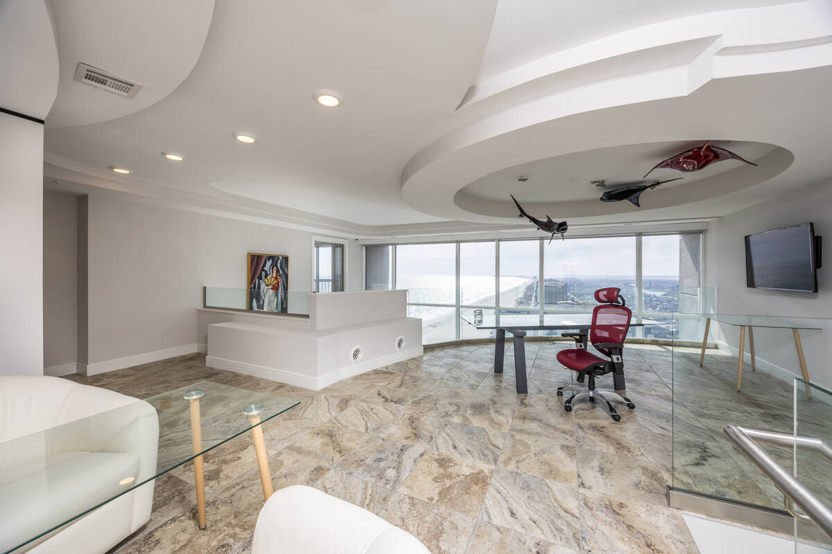 An office space in a penthouse condominium formerly owned by Steve Wynn in Atlantic City on the ...