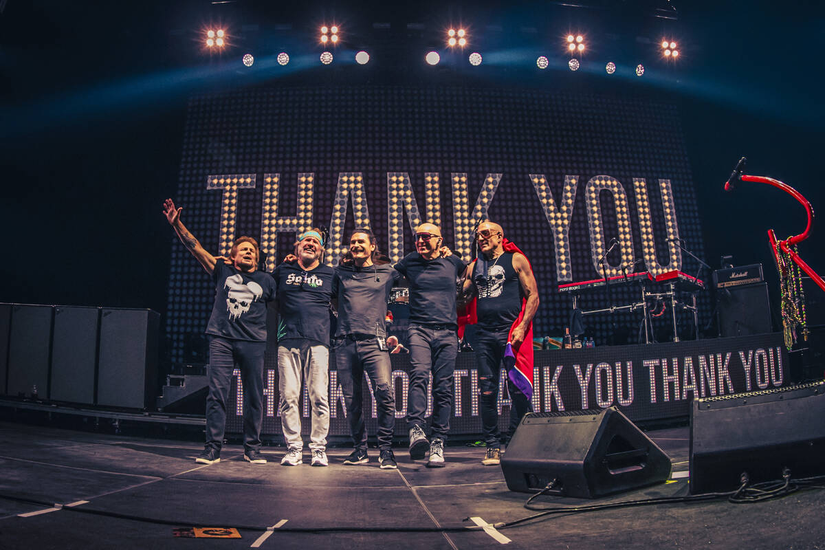 Sammy Hagar and his band thank the crowd and take a bow during last summer's "Best of All World ...