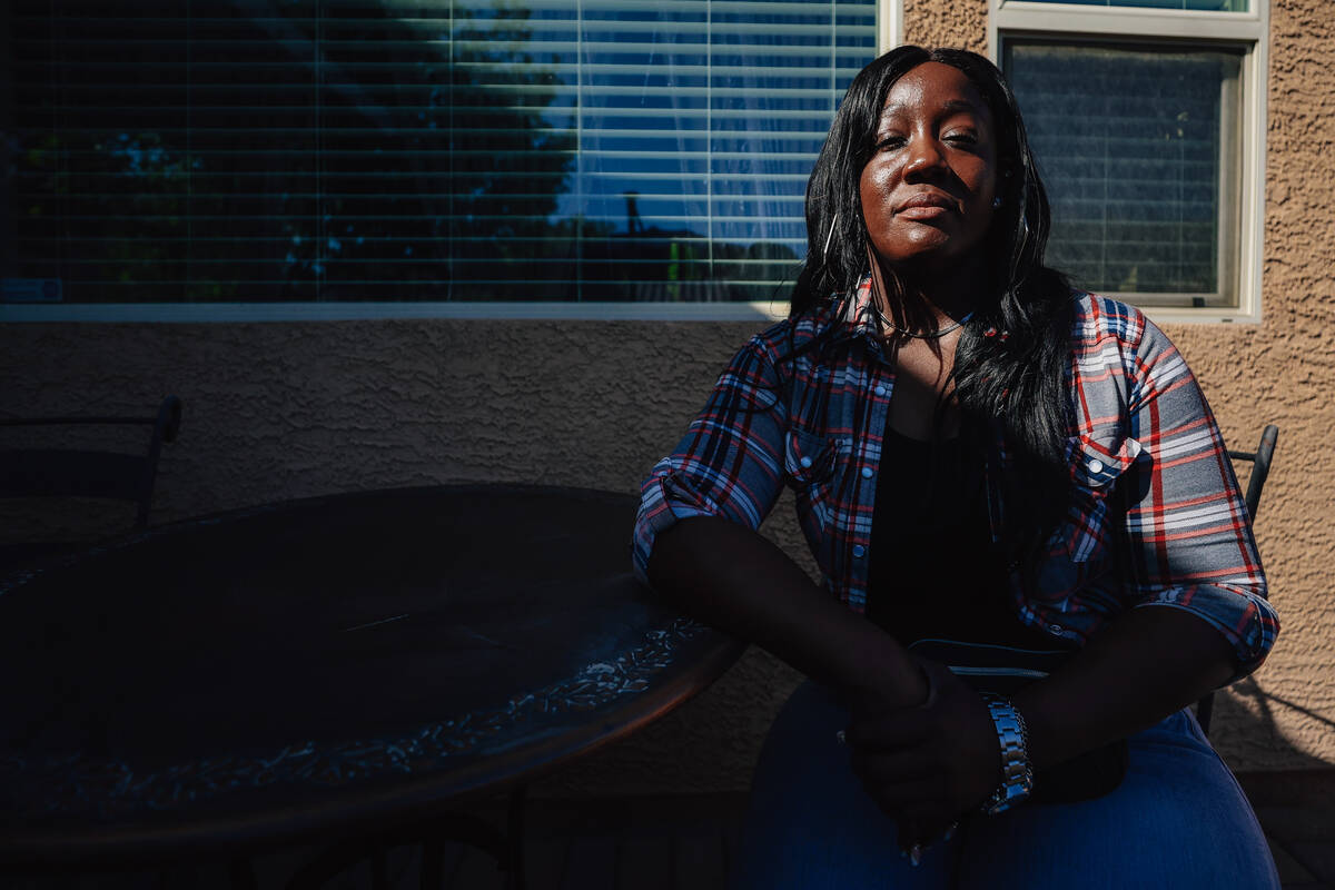 Danielle Carter sits for a portrait at her home Sunday, April 6, 2025, in Las Vegas. (Madeline ...