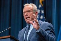 Health and Human Services Secretary Robert F. Kennedy Jr. speaks during a news conference on th ...