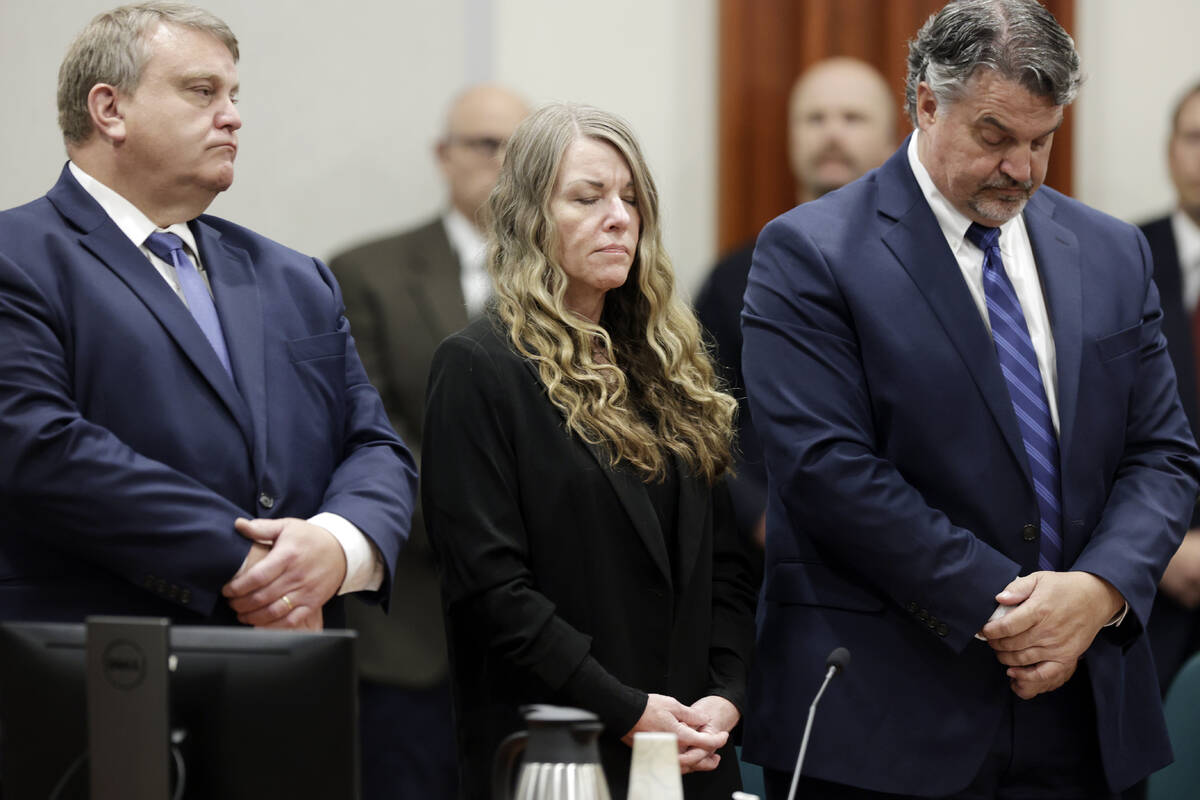 Lori Vallow Daybell stands and listens as the jury's verdict is read at the Ada County Courthou ...