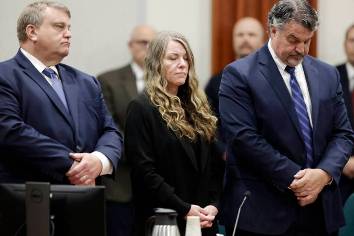 Lori Vallow Daybell stands and listens as the jury's verdict is read at the Ada County Courthou ...