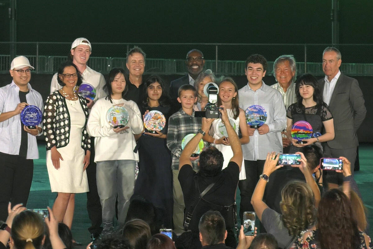 Sphere hosts a ceremony for its second annual XO student design challenge on Tuesday, April 22, ...