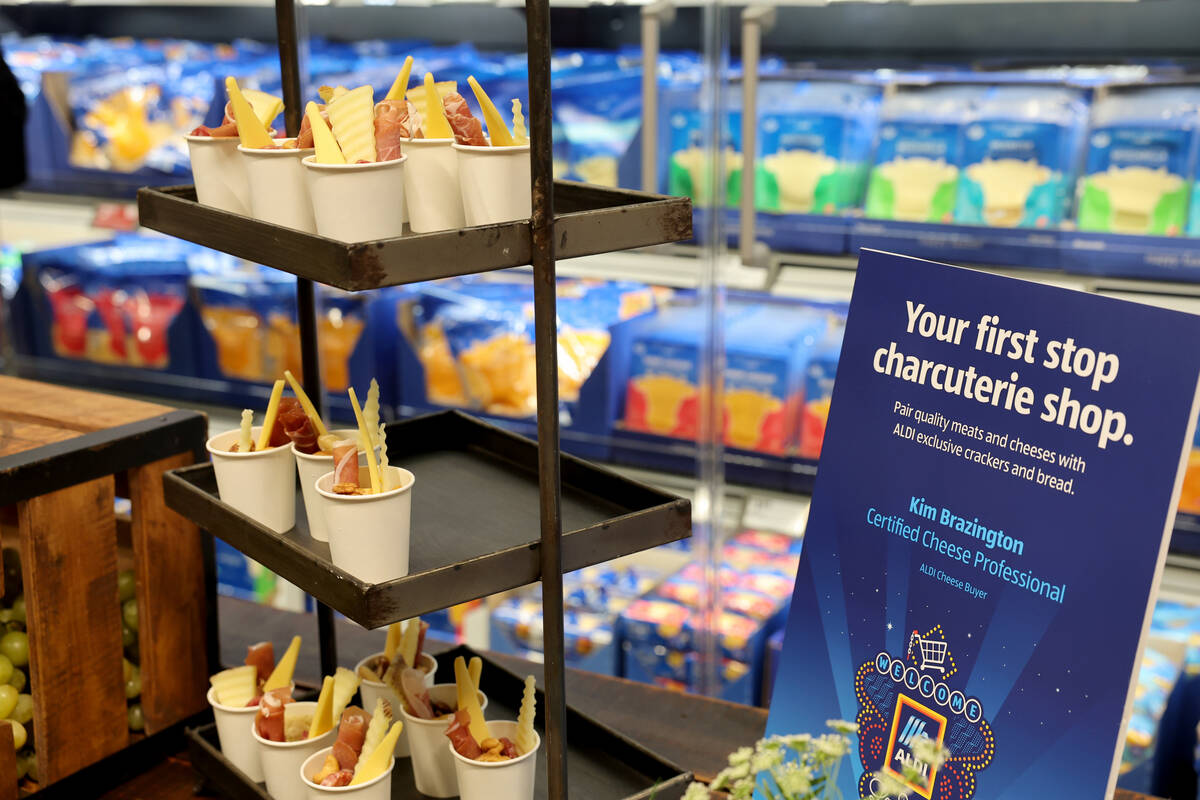 Charcuterie cups are offered at ALDI Henderson at 621 Marks St. during a media preview Tuesday, ...