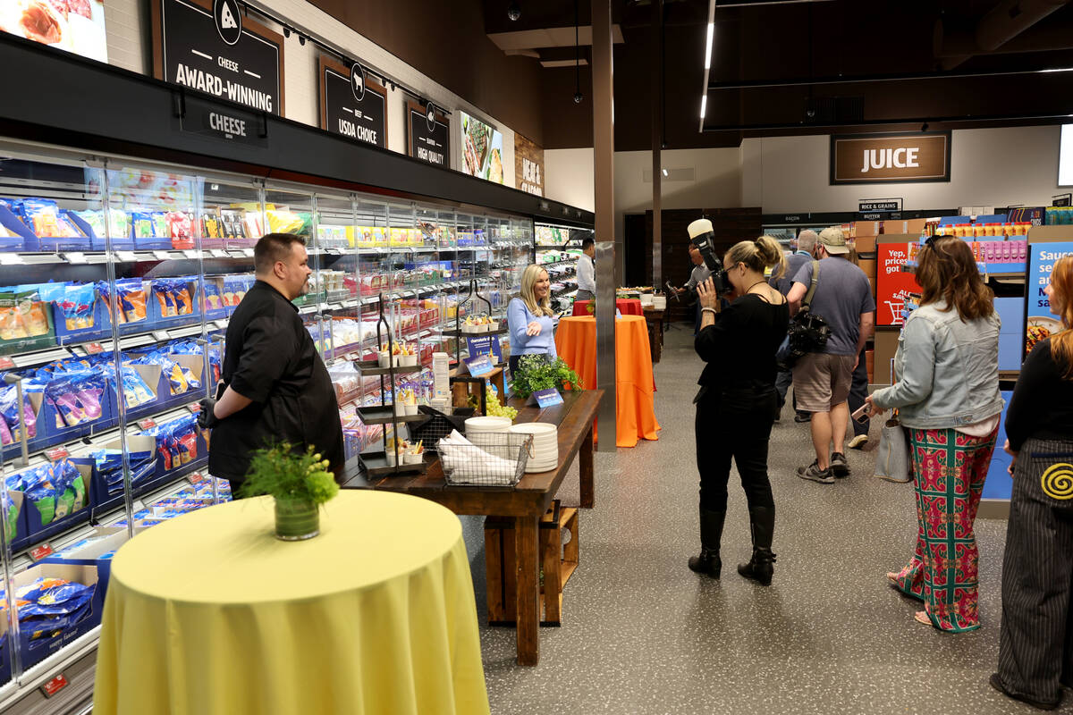 Kim Brazington, Director of National Buying, Cheese, speaks during a media preview of ALDI Hend ...
