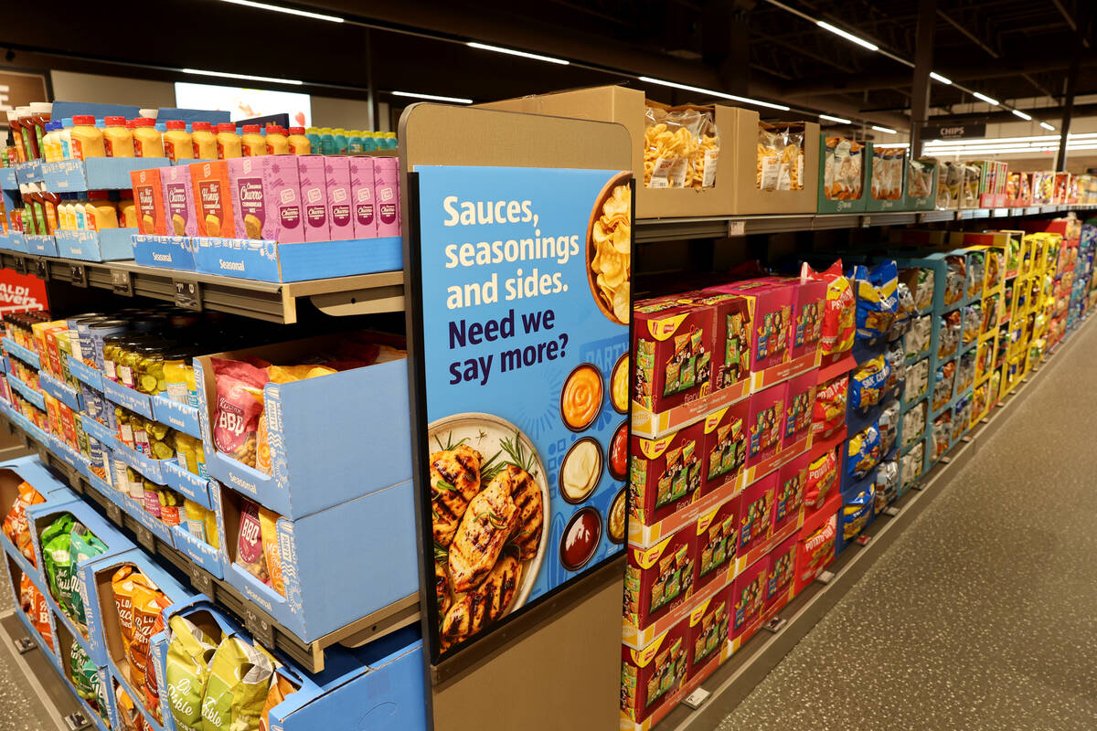 ALDI Henderson is shown at 621 Marks St. during a media preview Tuesday, April 22, 2025. The gr ...