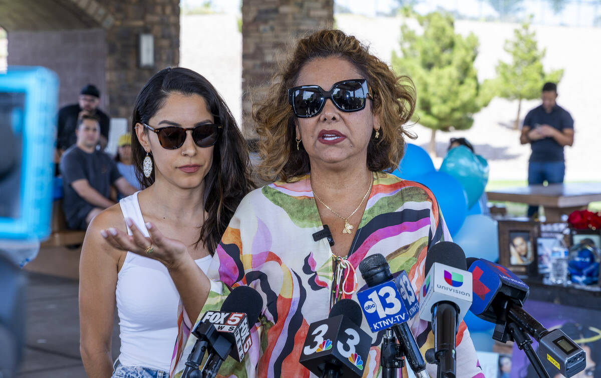 Regina Lacerda, right, with Idania Ramirez, talks to the media about her daughter Tabatha Tozzi ...