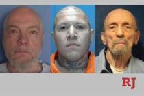 Michael Sonner (left), Robert Villalobos (center), and Samuel Abraham (right). Three inmates at ...