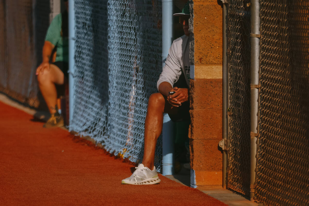 Palo Verde coaches watch the team play defense against Centennial during the softball game on T ...