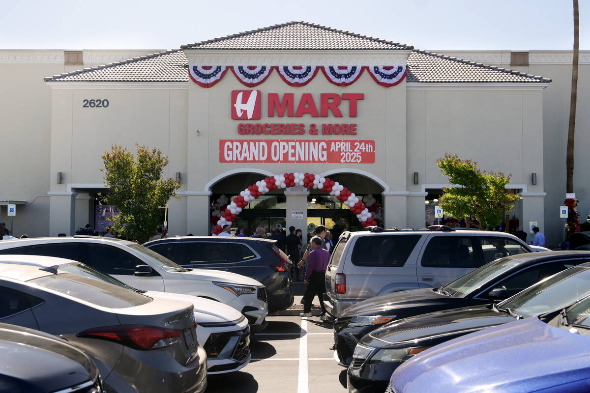 The front of H Mart is seen during its grand opening Thursday, April 24, 2025, in Las Vegas. (S ...