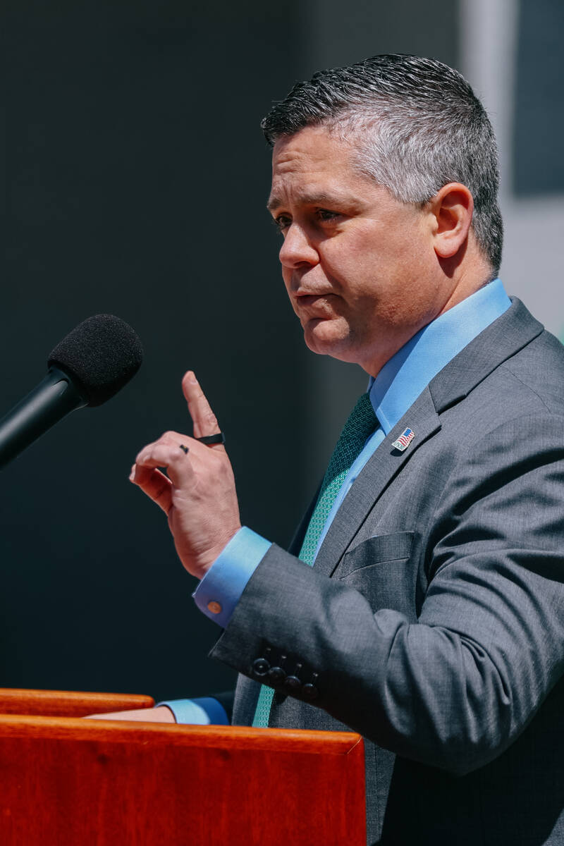 Assembly Speaker Steve Yeager, D-Las Vegas, speaks at an AFSCME rally outside the Nevada State ...