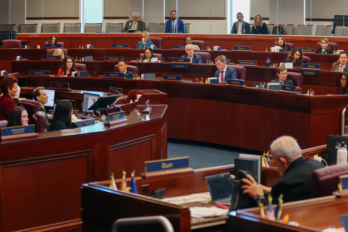 The Nevada State Assembly convenes to pass legislation during the 83rd legislative session at t ...
