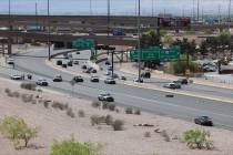Nevada Highway Patrol investigates a fatal crash involving a motorcycle on the Interstate 11 in ...