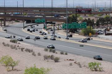 Nevada Highway Patrol investigates a fatal crash involving a motorcycle on the Interstate 11 in ...