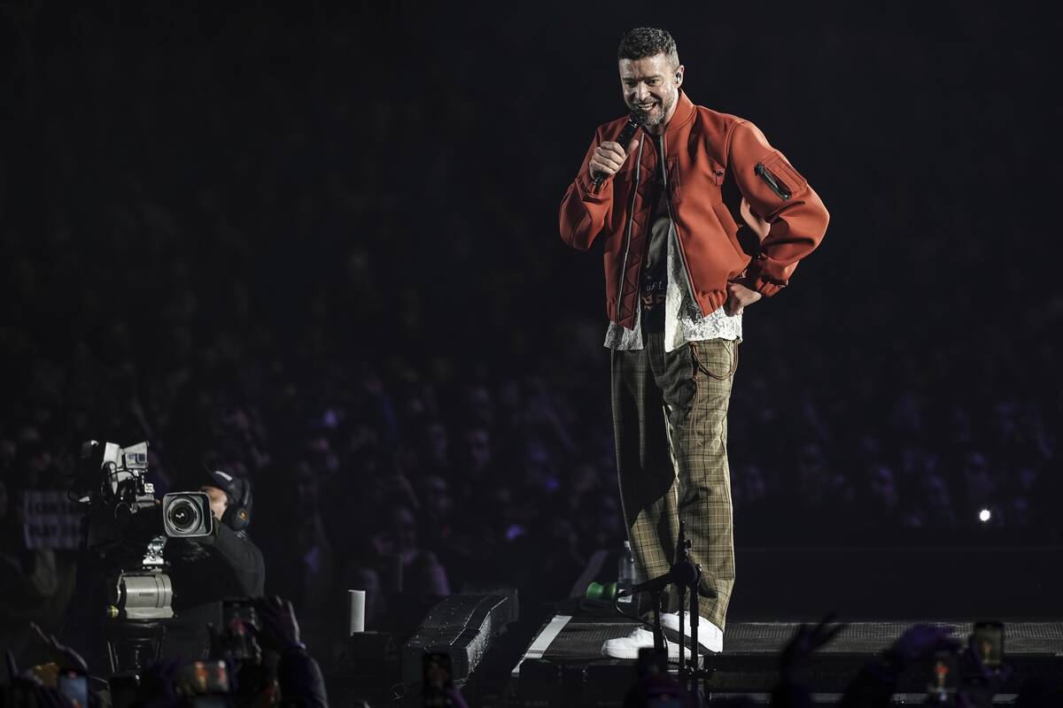 Justin Timberlake performs at the Estereo Picnic music festival in Bogota, Colombia, Friday, Ma ...