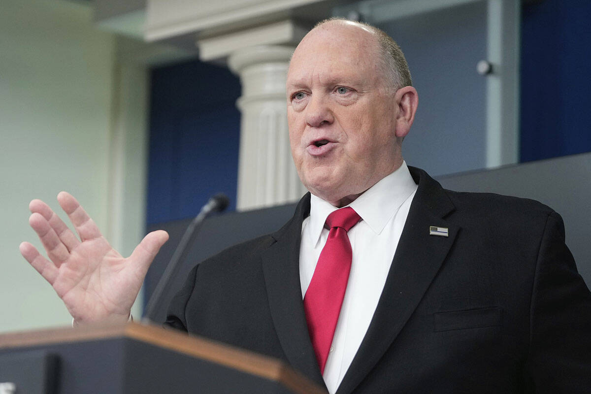White House border czar Tom Homan speaks during a press briefing at the White House in Washingt ...