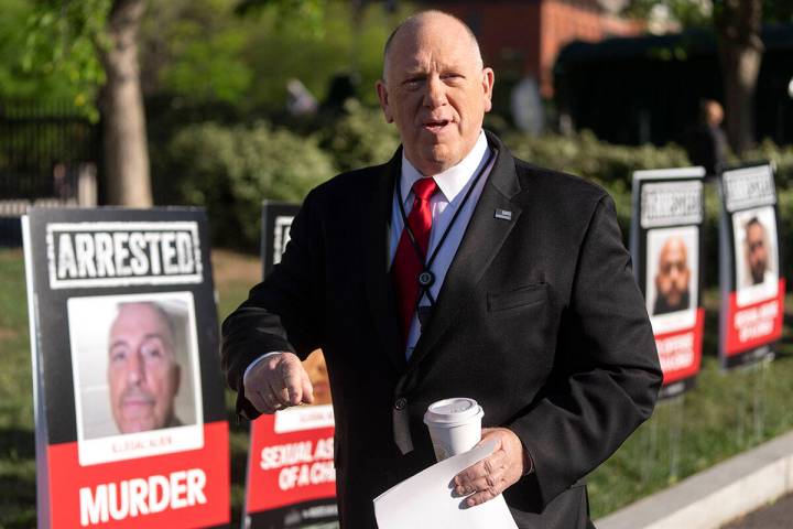 White House border czar Tom Homan walks off following a television interview at the White House ...