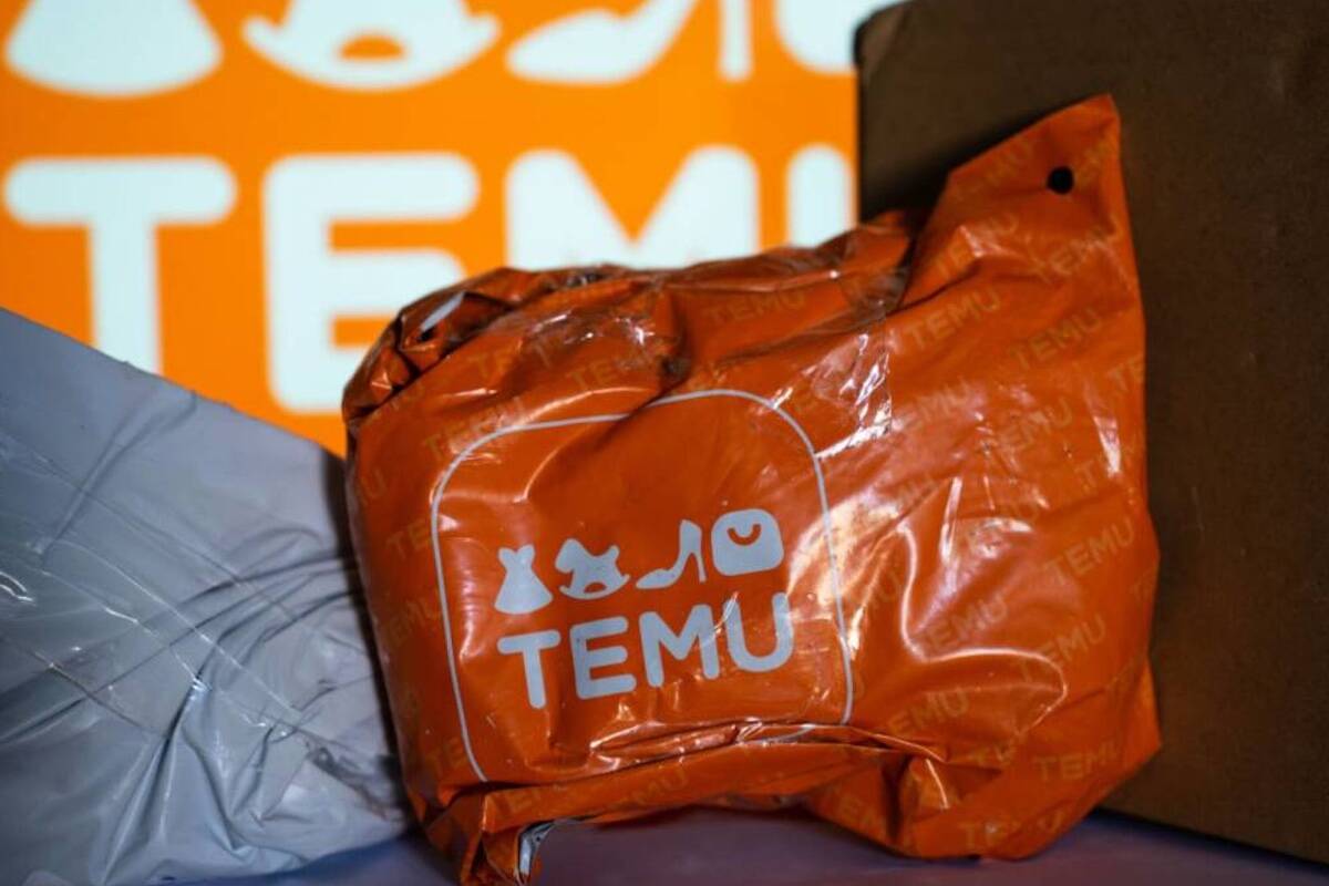 A package from Temu is seen. (Courtesy AMG-TheStreet)