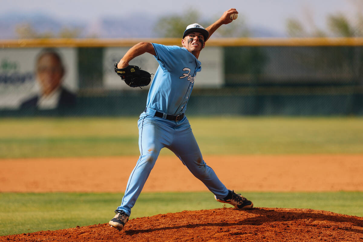 Foothill pitcher Tyler Straily throws the ball during a high school baseball game between Las V ...