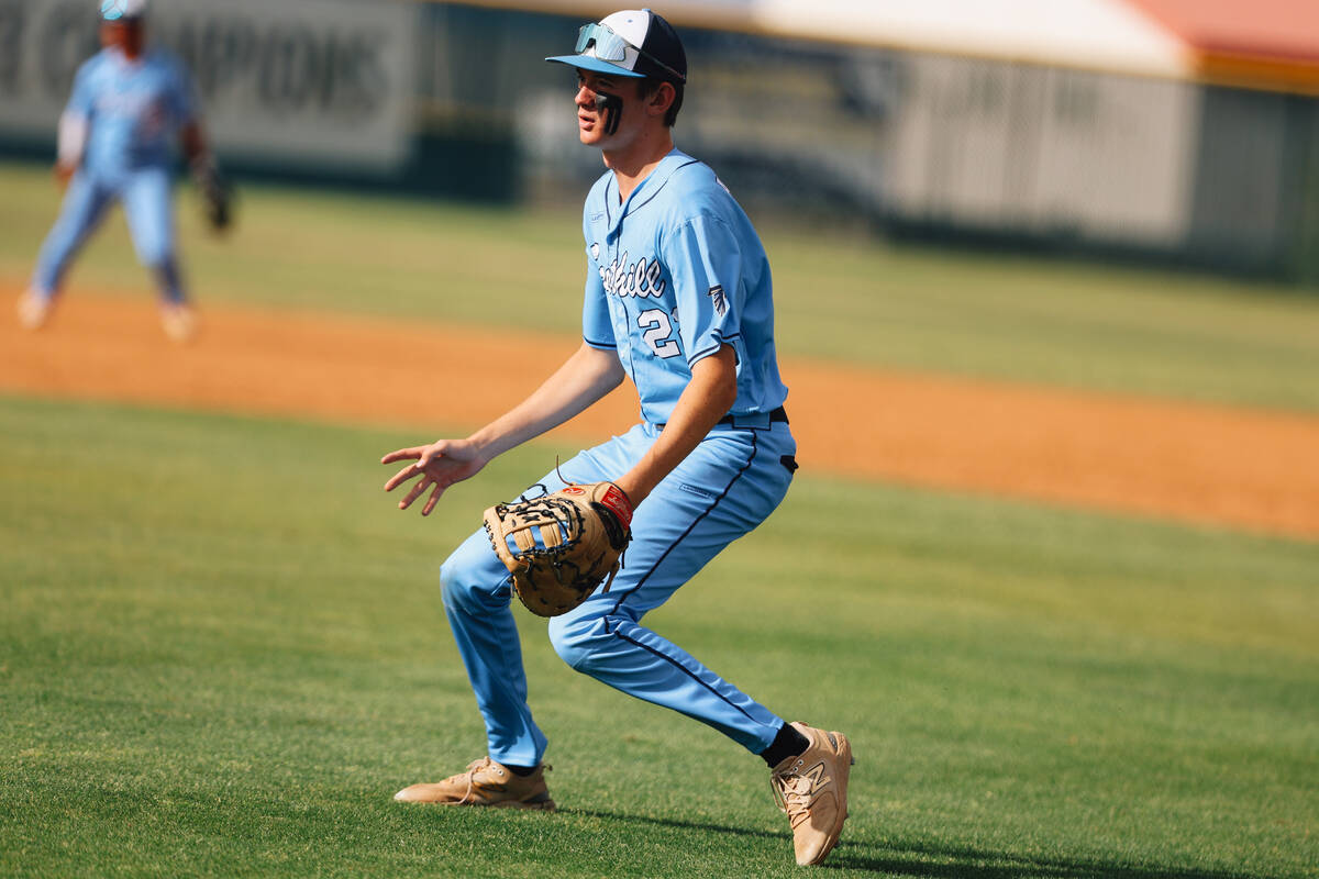 Foothill first baseman Steven Alvarado runs towards the ball during a high school baseball game ...