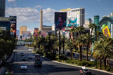 Las Vegas Strip on Tuesday, April 29, 2025, in Las Vegas. (Chase Stevens/Las Vegas Review-Journ ...