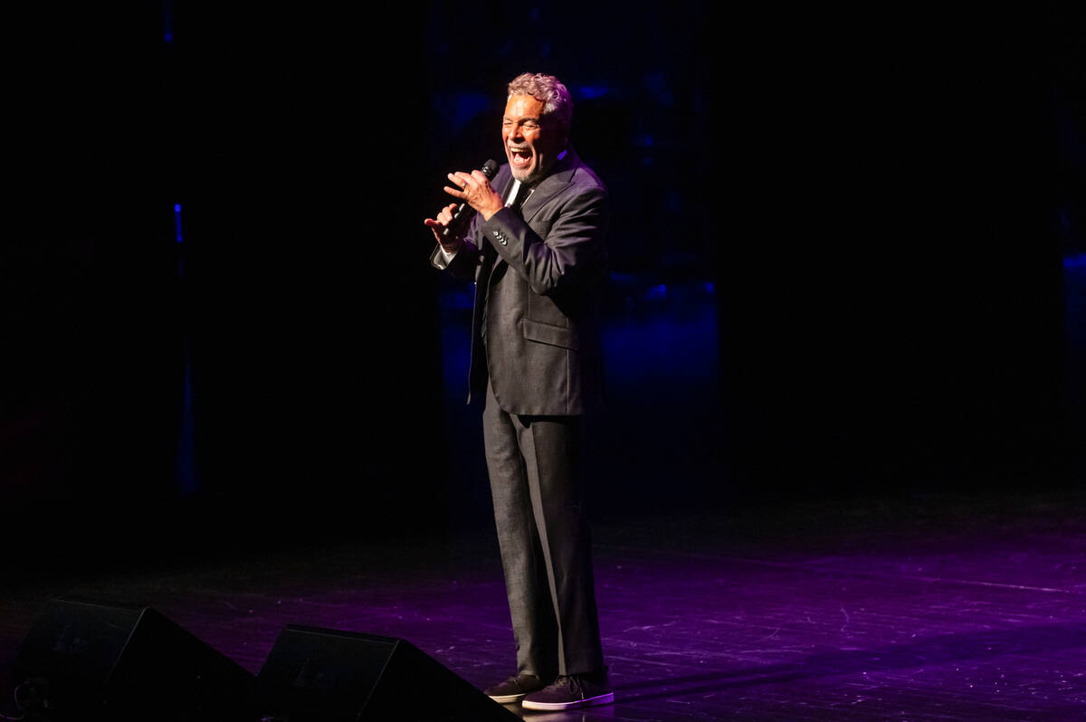 Singer Clint Holmes performs before the State of the City address at The Smith Center on Wednes ...