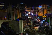 In this Review-Journal file photo, casinos along the Las Vegas Strip glitter early in the morni ...