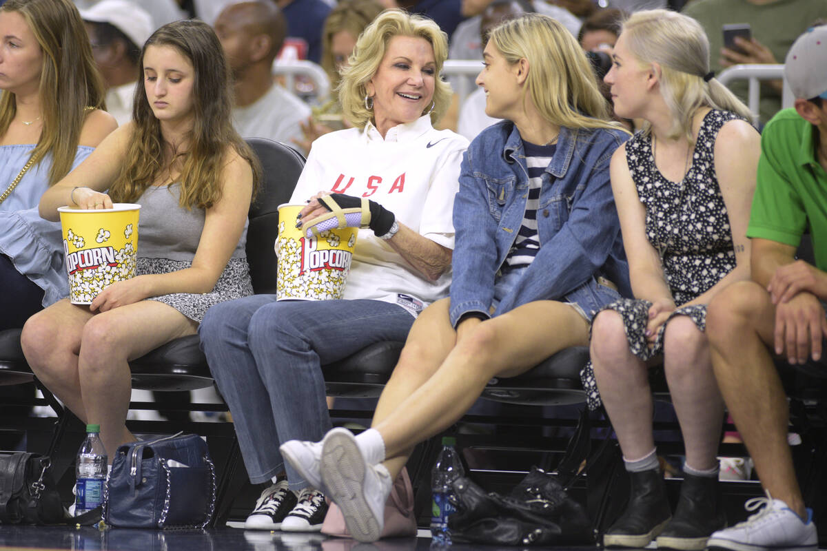 Elaine Wynn sits court-side as the United States takes on Argentina during a USA Basketball sho ...