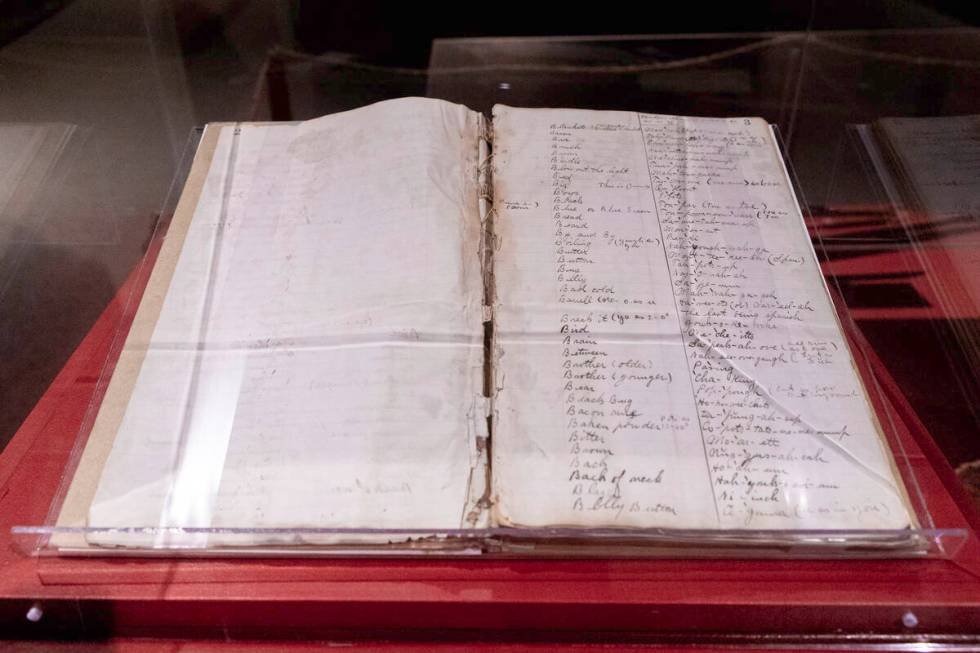 The Old Spanish Trail exhibit includes an authentic dictionary handwritten by an early settler ...