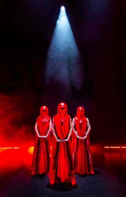 The Imperial Guards from the burlesque Star Wars spoof "The Empire Strips Back" pose at the for ...