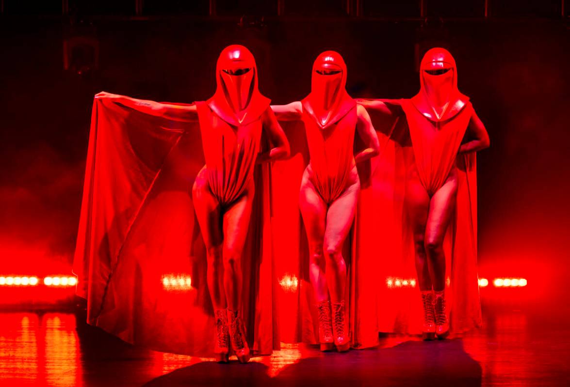 The Imperial Guards from the burlesque Star Wars spoof "The Empire Strips Back" pose at the for ...
