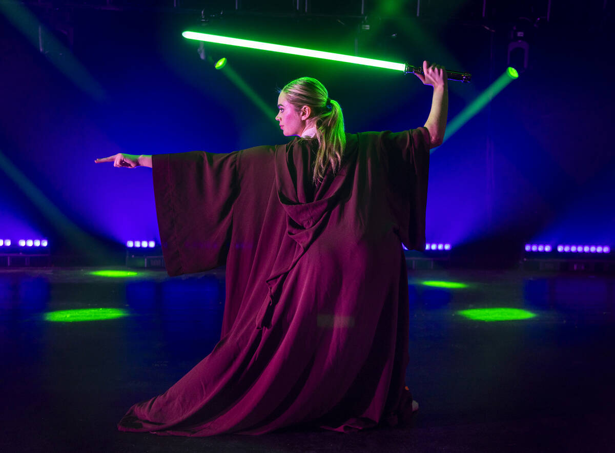 The Jedi from the burlesque Star Wars spoof "The Empire Strips Back" poses at the former Chippe ...