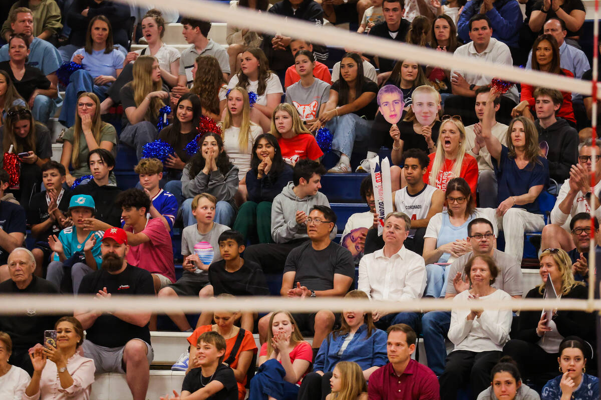 A crowd watches during a volleyball game between Foothill and Coronado at Coronado High School ...