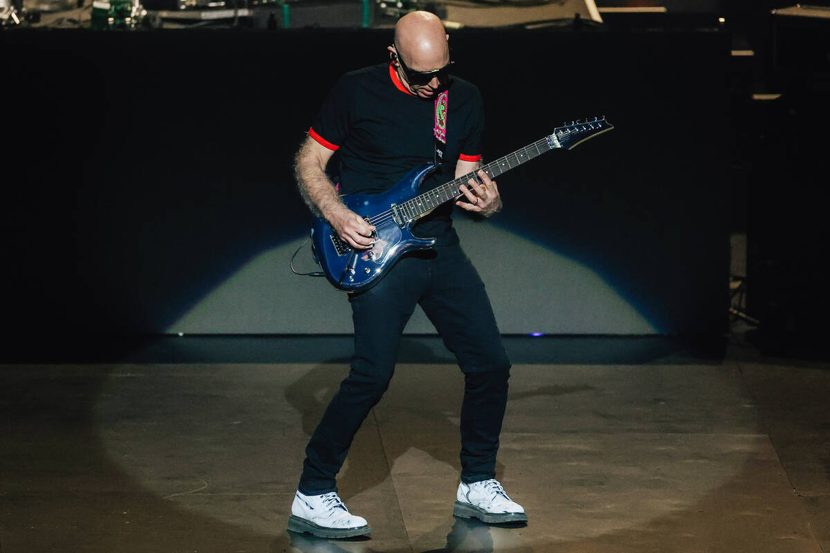 Joe Satriani performs during the “Sammy Hagar: The Best of All Worlds Stays in Vegas&#x2 ...