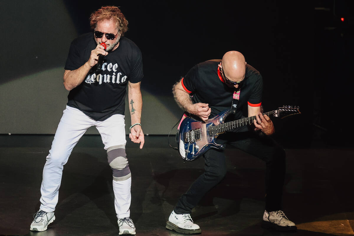 Sammy Hagar, left, performs with Joe Satriani during the “Sammy Hagar: The Best of All W ...