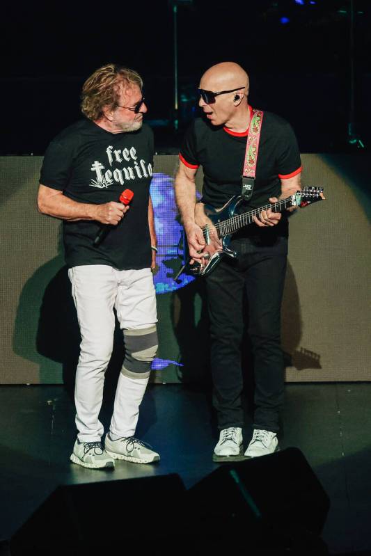 Sammy Hagar, left, performs with Joe Satriani during the “Sammy Hagar: The Best of All W ...