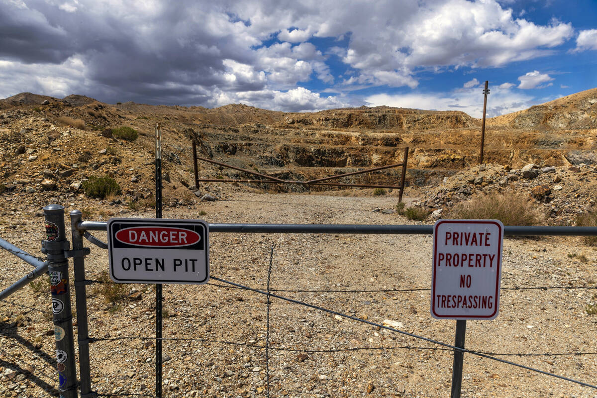 The gated entrance to the Colosseum Mine and surrounding area within the Mojave National Preser ...