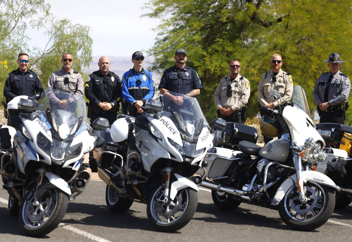 Officers, including from the National Park Service, Las Vegas Metropolitan Police Department, B ...