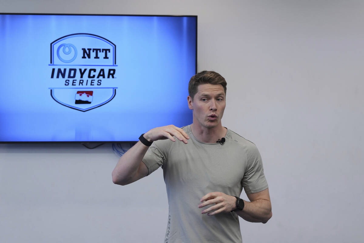 Two-time IndyCar series champion Josef Newgarden leads a group through the paces of his physica ...