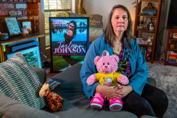 Susan Johnson sits for a portrait in her home on Thursday, May 1, 2025 in Las Vegas. Johnson lo ...