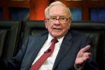 FILE - Berkshire Hathaway Chairman and CEO Warren Buffett speaks during an interview with Liz C ...