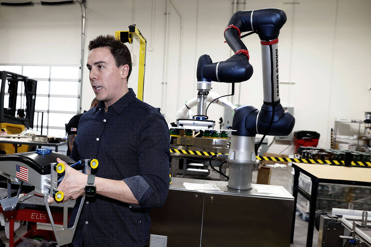 Marcus Kurle, co-founder of AAA20 Group, leads a tour of his Las Vegas facility on Friday, May ...