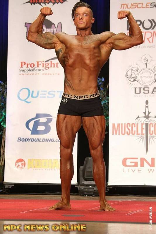 Blake Owens at a bodybuilding competition in 2017. (Blake Owens)