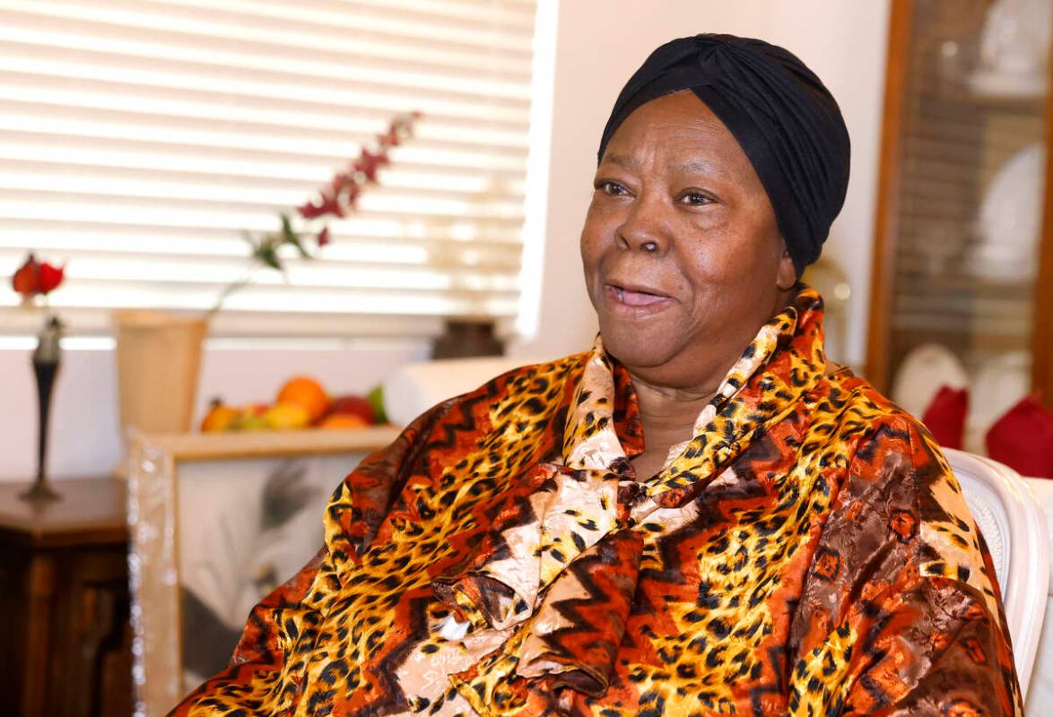 Pernicia Thames, a Meals on Wheels client, speaks during an interview at her Las Vegas home on ...