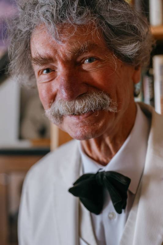 Professional Mark Twain impersonator McAvoy Layne, dressed in the suit he wears for is imperson ...