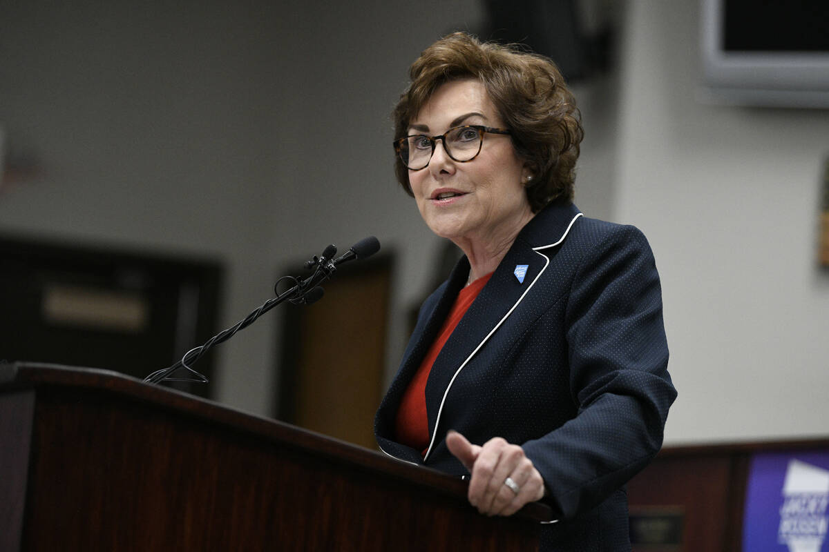 Sen. Jacky Rosen, D-Nev., on Saturday, November 9, 2024, in Las Vegas. (Sam Morris/Las Vegas Re ...
