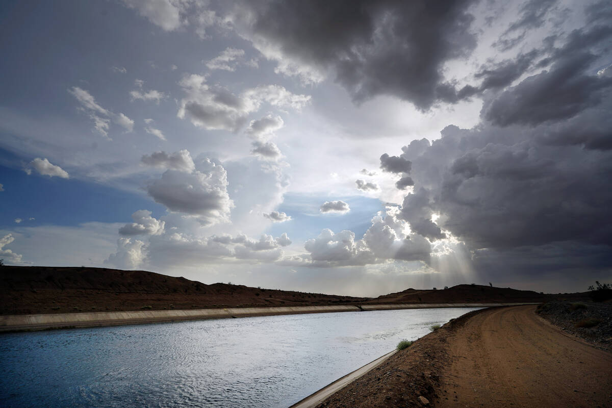 Water flows along the All-American Canal on Aug. 13, 2022, near Winterhaven, Calif. The canal c ...