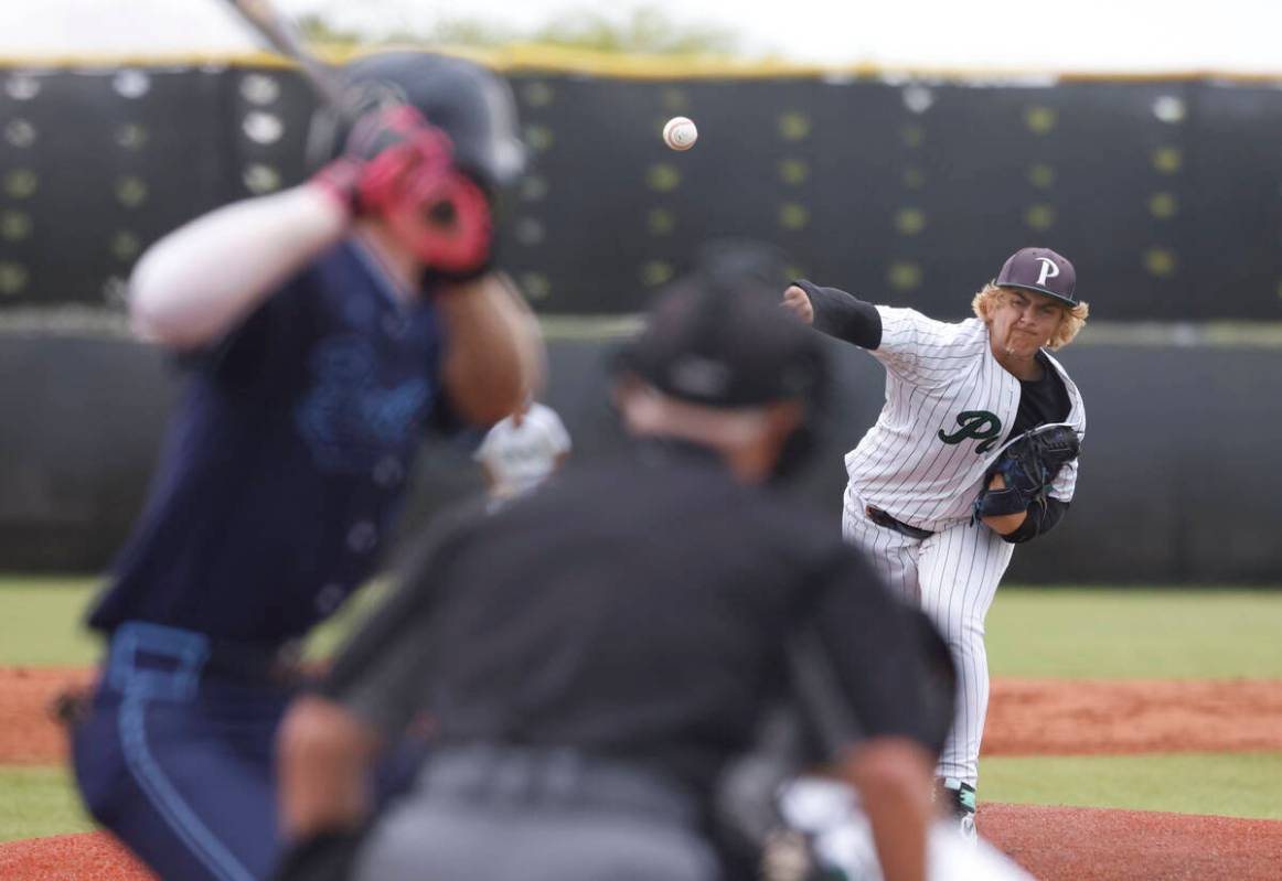 Palo Verde pitcher Zach Franke delivers a pitch against Foothill's Landon Angelo during the 5A ...
