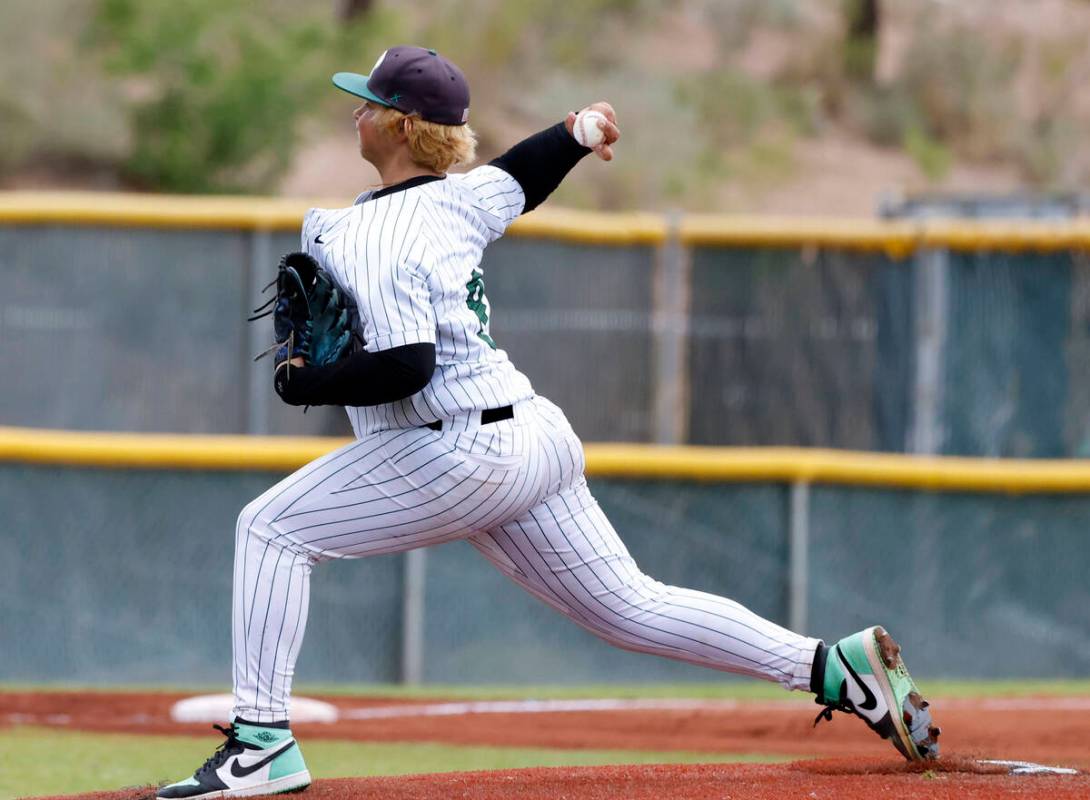 Palo Verde pitcher Zach Franke delivers a pitch against Foothill during the 5A baseball Souther ...